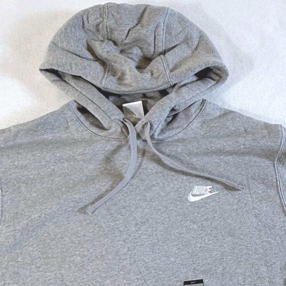 Nike Sportswear Club Fleece Hoodie Mens Size Large Gray NEW BV2654-063